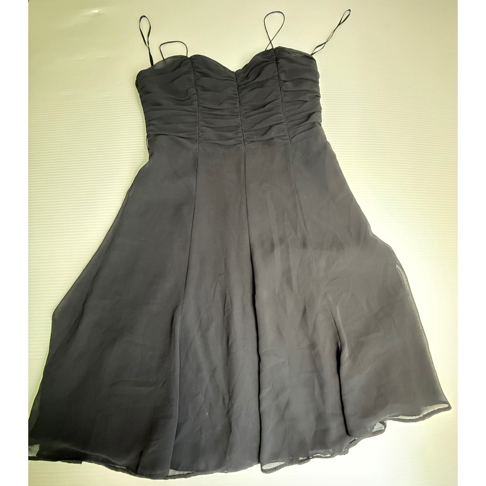 Liz Claiborne Black Dress Ruched Sweetheart Strapless Party Cocktail